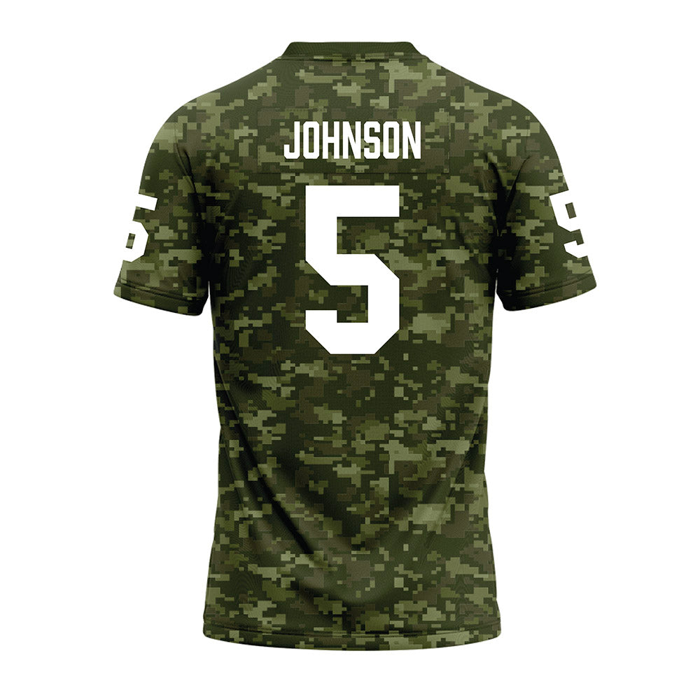 Tarleton State - NCAA Football : Keylan Johnson - Military Green Camo Premium Football Jersey-1