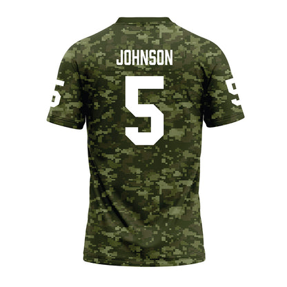 Tarleton State - NCAA Football : Keylan Johnson - Military Green Camo Premium Football Jersey-1