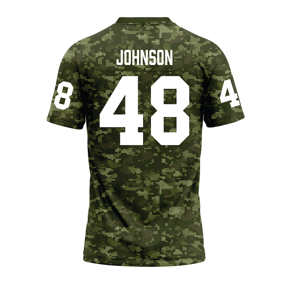 Tarleton State - NCAA Football : Broderick Johnson - Military Green Camo Premium Football Jersey-1