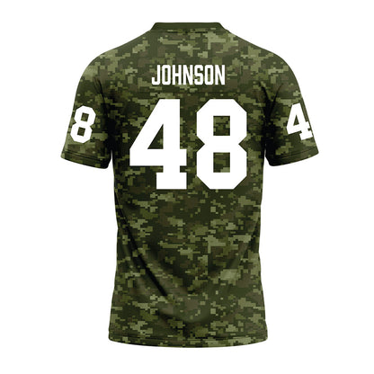 Tarleton State - NCAA Football : Broderick Johnson - Military Green Camo Premium Football Jersey-1