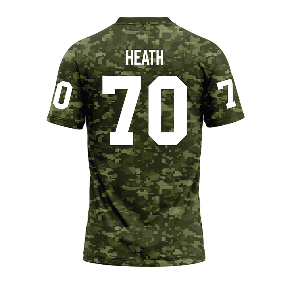Tarleton State - NCAA Football : Antonio Heath - Military Green Camo Premium Football Jersey-1