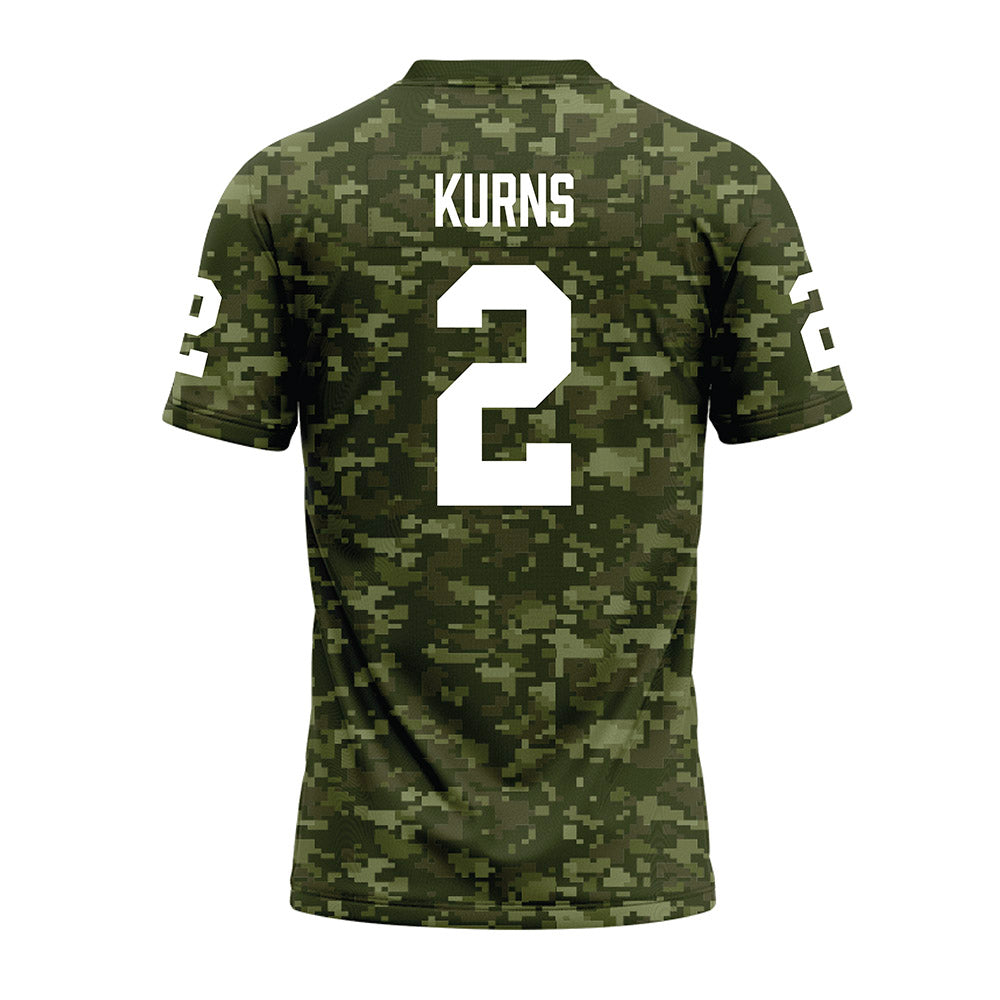 Tarleton State - NCAA Football : Kasyus Kurns - Military Green Camo Premium Football Jersey-1