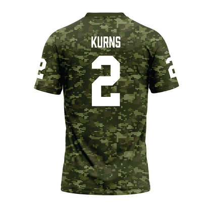 Tarleton State - NCAA Football : Kasyus Kurns - Military Green Camo Premium Football Jersey-1