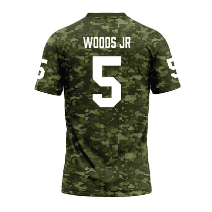 Tarleton State - NCAA Football : Stephen Woods Jr - Military Green Camo Premium Football Jersey-1