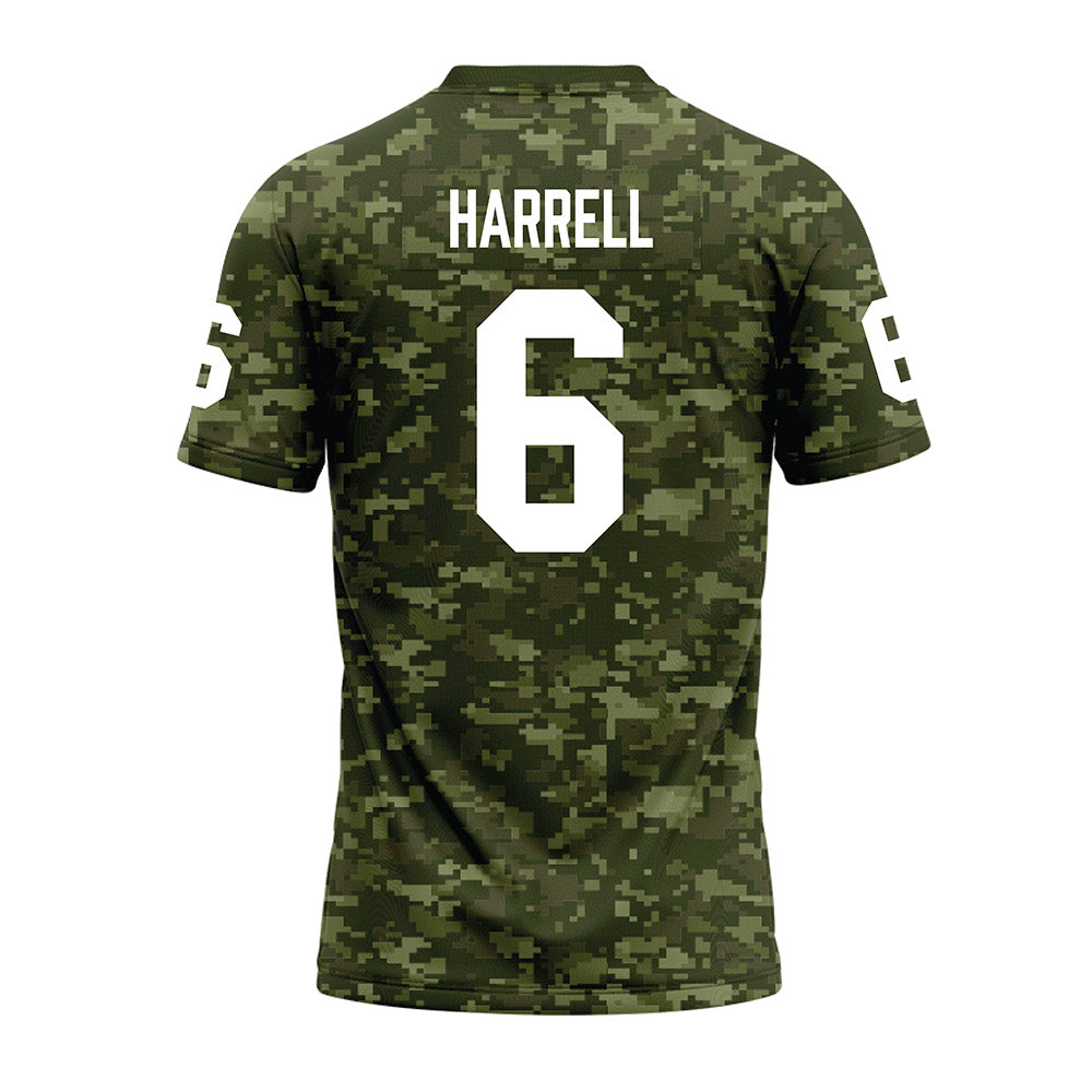 Tarleton State - NCAA Football : Ajai Harrell - Military Green Camo Premium Football Jersey-1