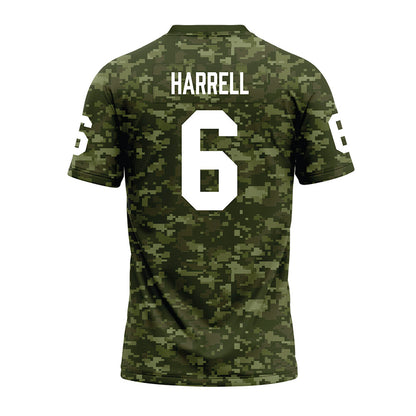Tarleton State - NCAA Football : Ajai Harrell - Military Green Camo Premium Football Jersey-1