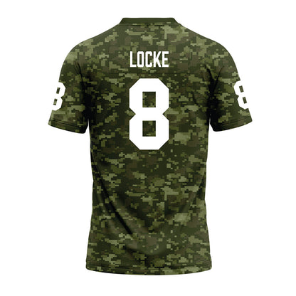 Tarleton State - NCAA Football : Braedyn Locke - Military Green Camo Premium Football Jersey-1