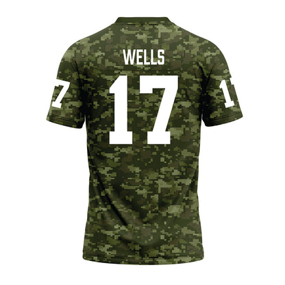 Tarleton State - NCAA Football : CJ Wells - Military Green Camo Premium Football Jersey-1