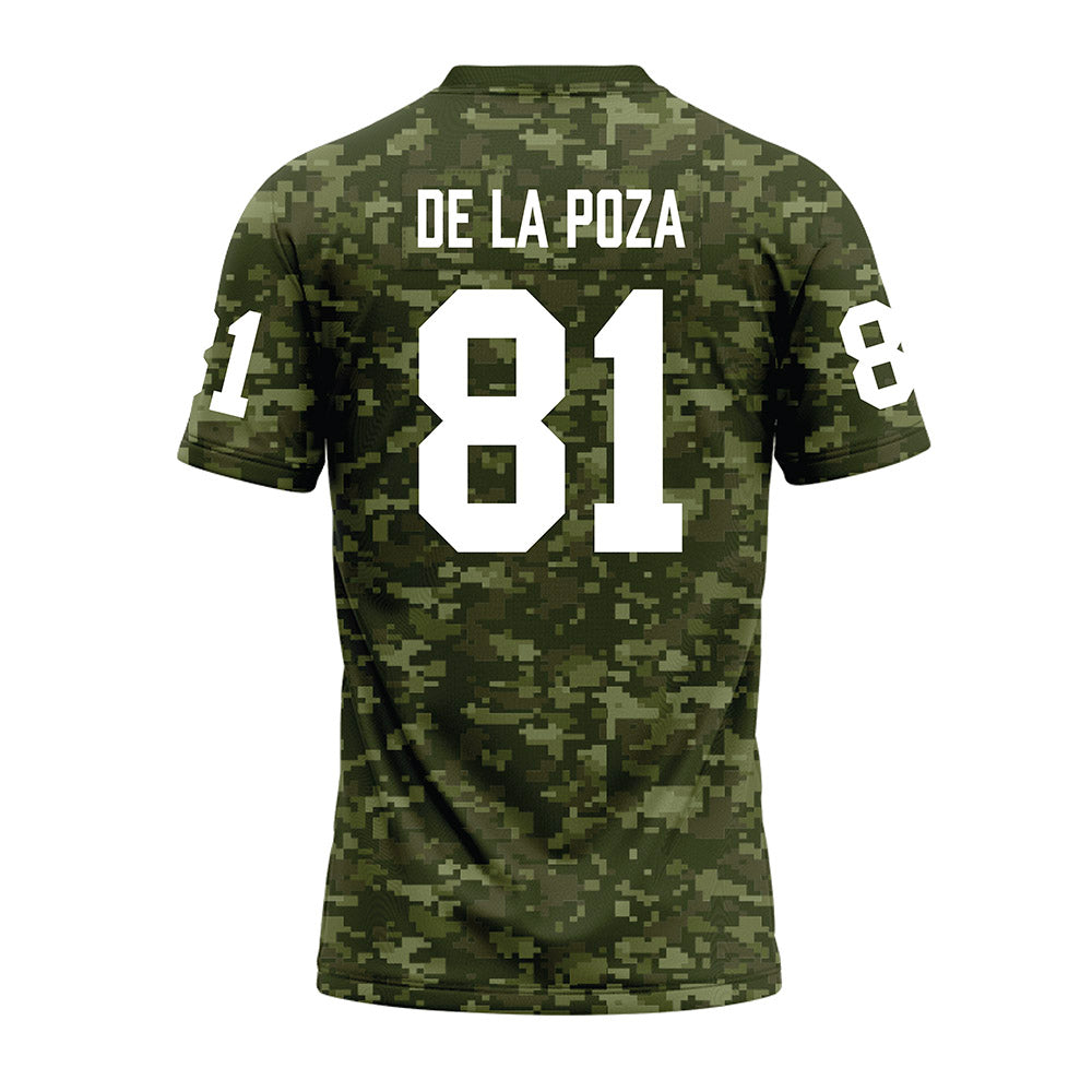 Tarleton State - NCAA Football : Alejandro De La Poza - Military Green Camo Premium Football Jersey-1