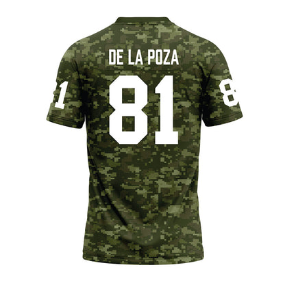 Tarleton State - NCAA Football : Alejandro De La Poza - Military Green Camo Premium Football Jersey-1