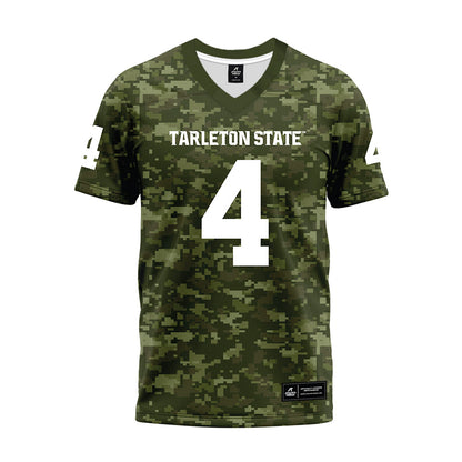 Tarleton State - NCAA Football : Omar Emmons - Military Green Camo Premium Football Jersey-0