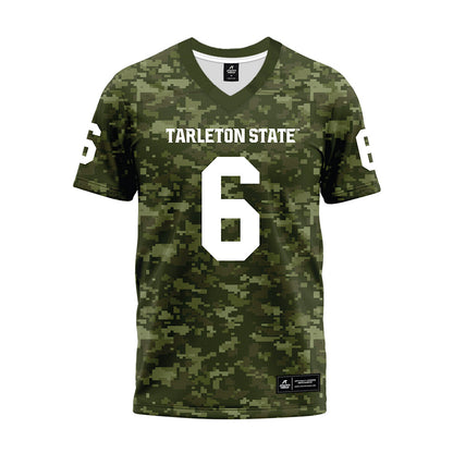 Tarleton State - NCAA Football : Ty Rawls - Military Green Camo Premium Football Jersey-0