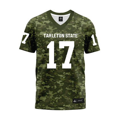Tarleton State - NCAA Football : Michael Hodge Jr. - Military Green Camo Premium Football Jersey-0