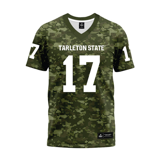 Tarleton State - NCAA Football : Michael Hodge Jr. - Military Green Camo Premium Football Jersey-0
