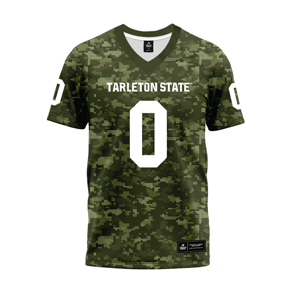 Tarleton State - NCAA Football : Maasai Gibson - Military Green Camo Premium Football Jersey-0