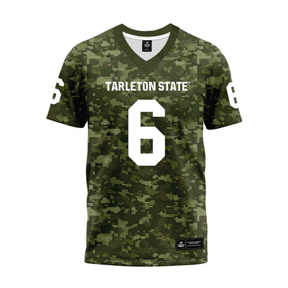 Tarleton State - NCAA Football : Ajai Harrell - Military Green Camo Premium Football Jersey-0