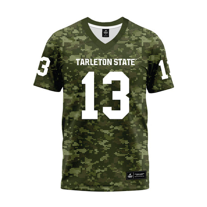 Tarleton State - NCAA Football : Pius Njenge - Military Green Camo Premium Football Jersey-0