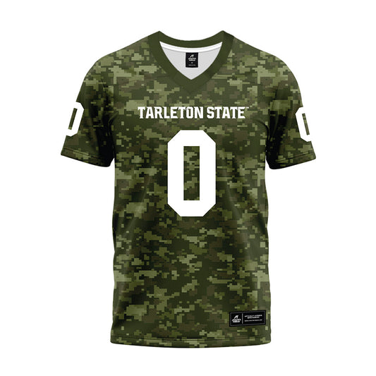 Tarleton State - NCAA Football : Kaleb Brown - Military Green Camo Premium Football Jersey-0