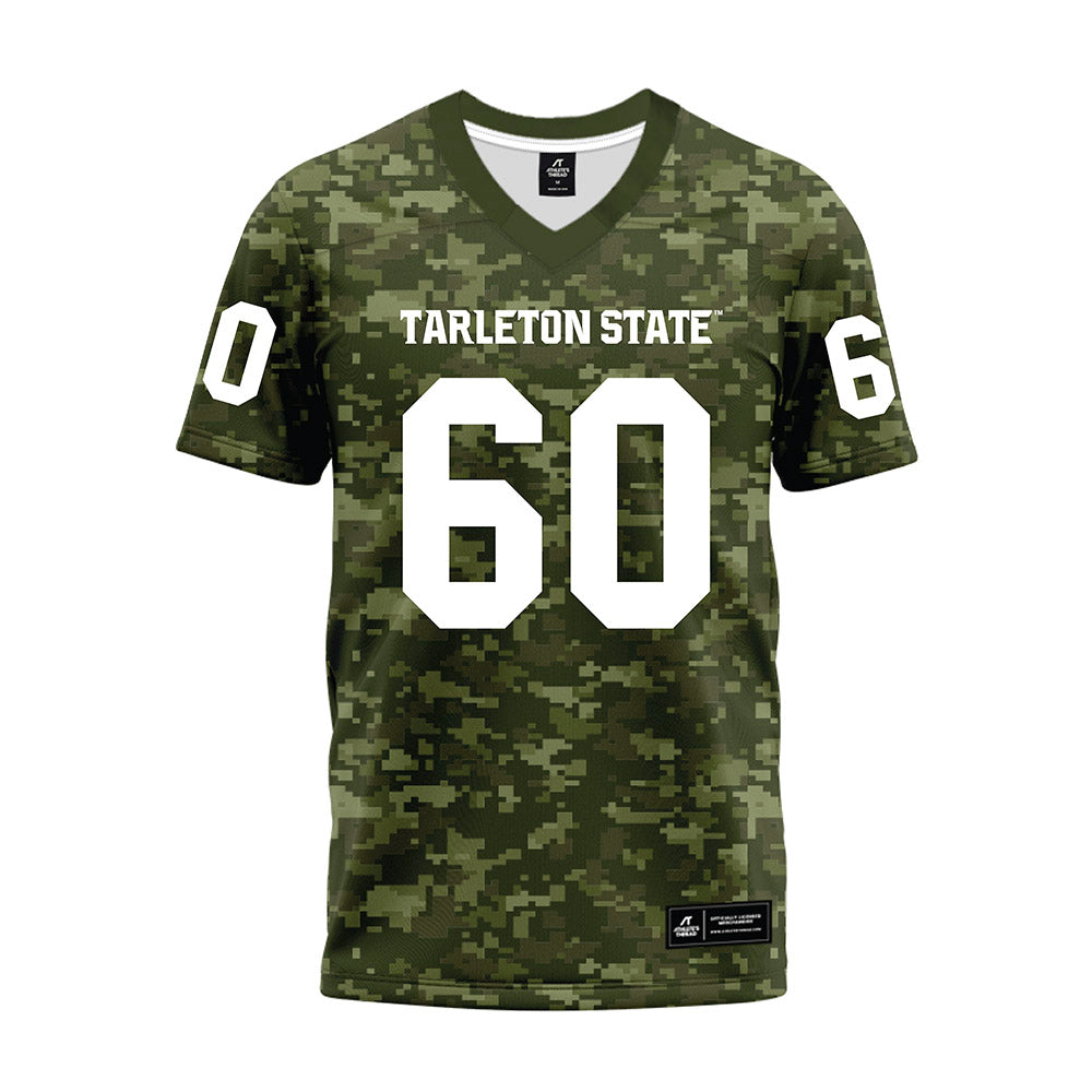 Tarleton State - NCAA Football : Hunter Smith - Military Green Camo Premium Football Jersey-0