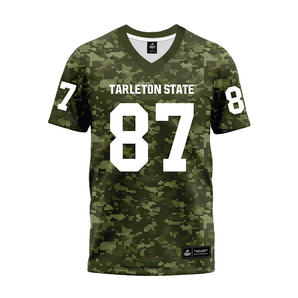 Tarleton State - NCAA Football : Rodrick Weaver Jr - Military Green Camo Premium Football Jersey-0
