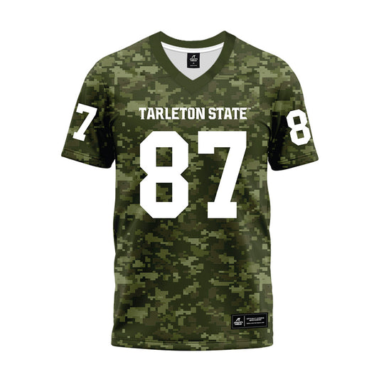Tarleton State - NCAA Football : Rodrick Weaver Jr - Military Green Camo Premium Football Jersey-0