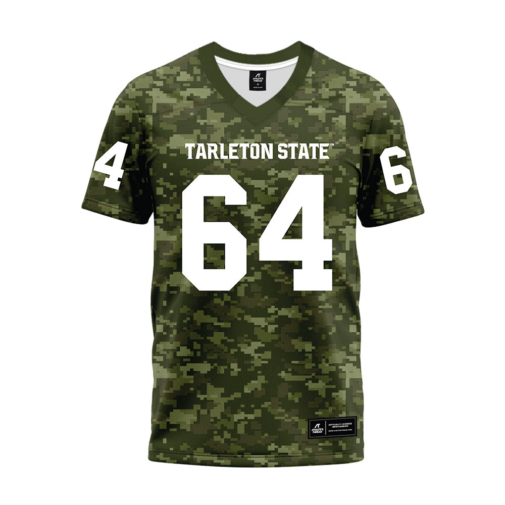 Tarleton State - NCAA Football : Rikter Connally - Military Green Camo Premium Football Jersey-0