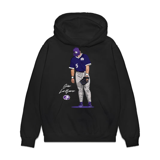 North Alabama - NCAA Baseball : Gio LoNero - Caricature Premium Hooded Sweatshirt-0
