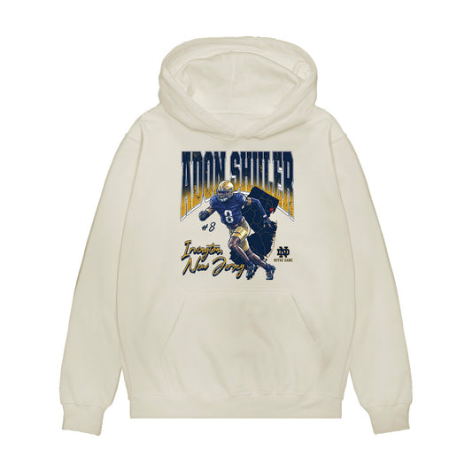 Notre Dame - NCAA Football : Adon Shuler - Caricature Premium Hooded Sweatshirt-0