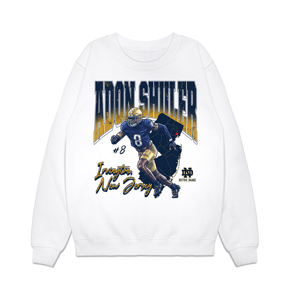 Notre Dame - NCAA Football : Adon Shuler - Caricature Premium Crewneck Sweatshirt-0