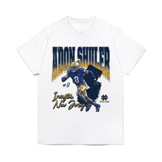 Notre Dame - NCAA Football : Adon Shuler - Caricature Comfort Colors T-Shirt-0