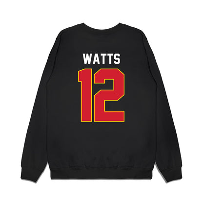 Maryland - NCAA Men's Basketball : Isaiah Watts - Vintage Shersey Premium Crewneck Sweatshirt-1