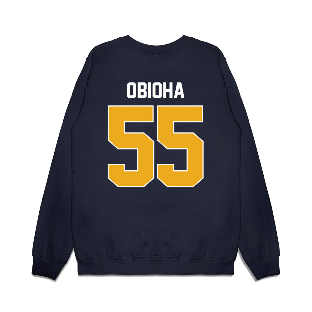 West Virginia - NCAA Men's Basketball : Harlan obioha - Vintage Shersey Premium Crewneck Sweatshirt-1