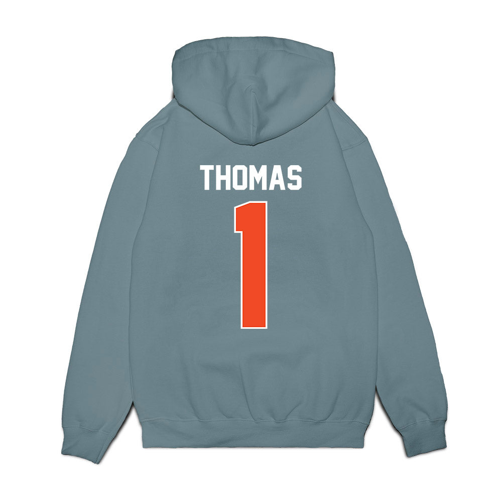 Virginia - NCAA Men's Basketball : Malik Thomas - Vintage Shersey Premium Hooded Sweatshirt-1