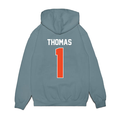 Virginia - NCAA Men's Basketball : Malik Thomas - Vintage Shersey Premium Hooded Sweatshirt-1