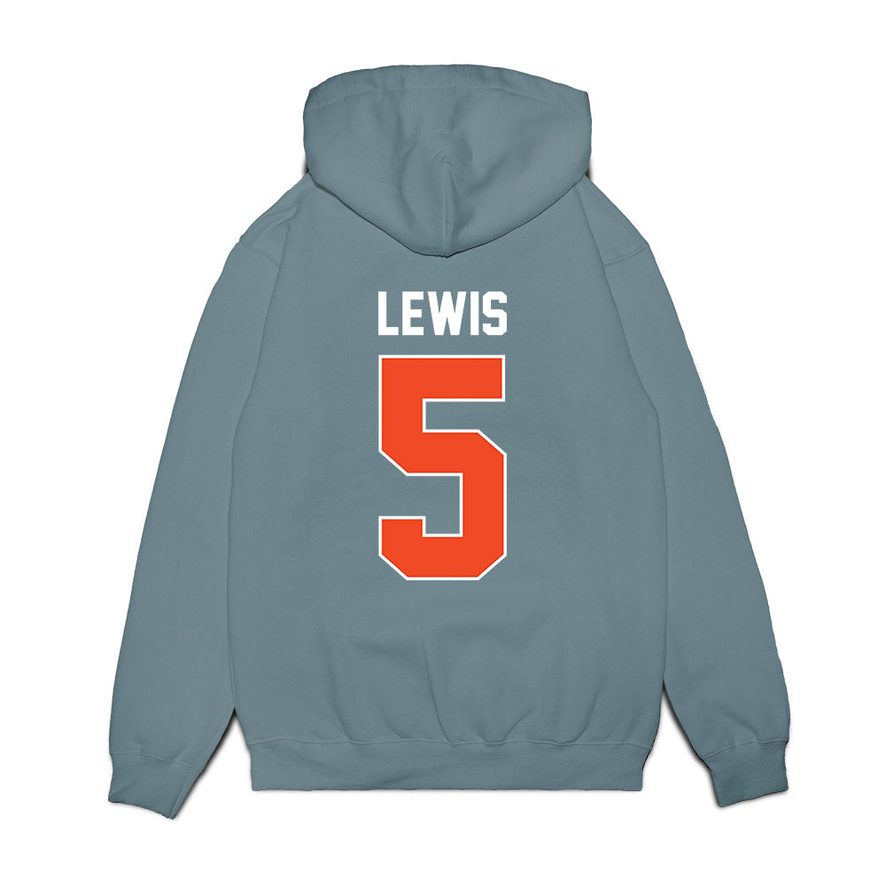 Virginia - NCAA Men's Basketball : Sam Lewis - Vintage Shersey Premium Hooded Sweatshirt-1