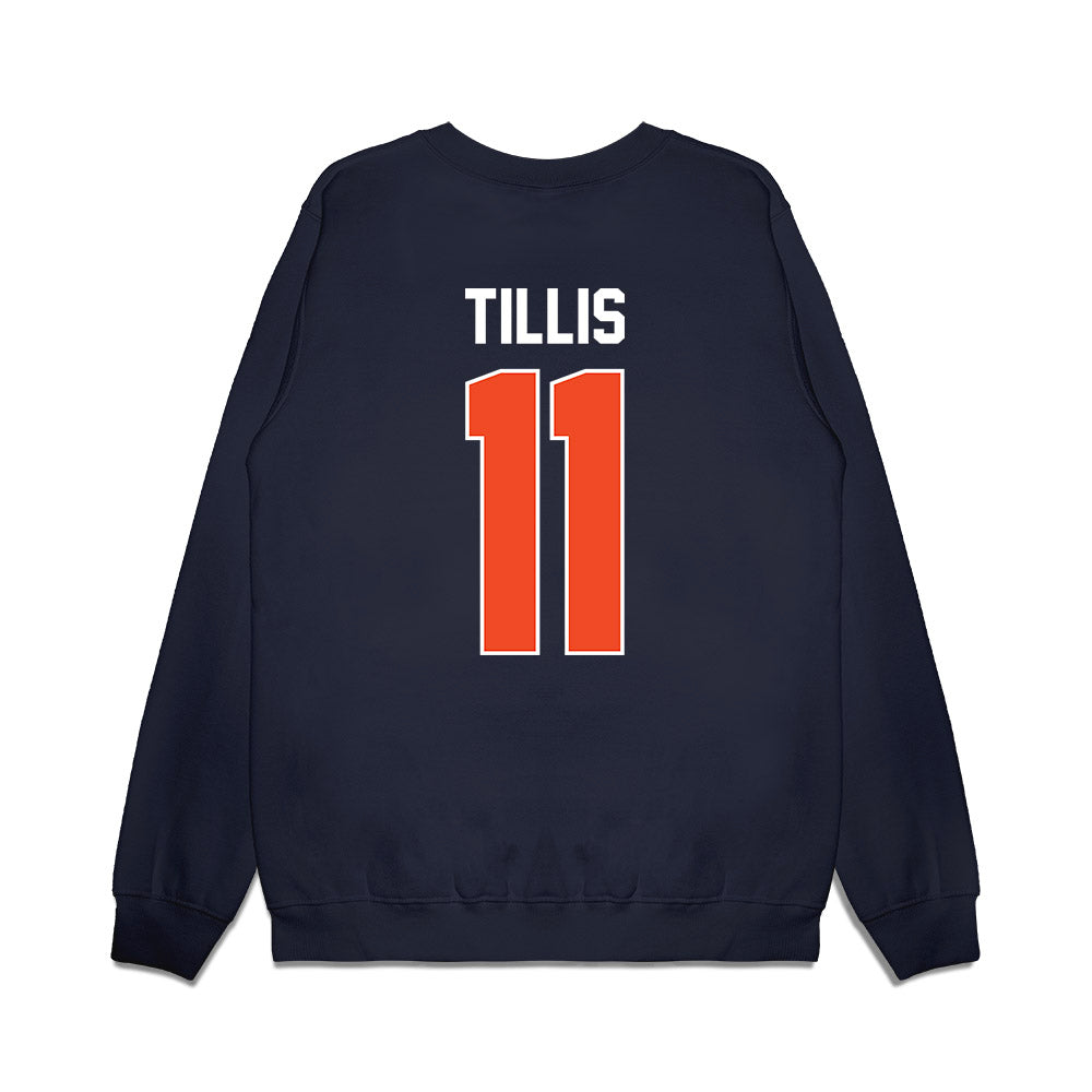 Virginia - NCAA Men's Basketball : Devin Tillis - Vintage Shersey Premium Crewneck Sweatshirt-1