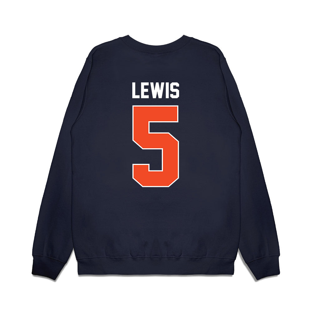 Virginia - NCAA Men's Basketball : Sam Lewis - Vintage Shersey Premium Crewneck Sweatshirt-1