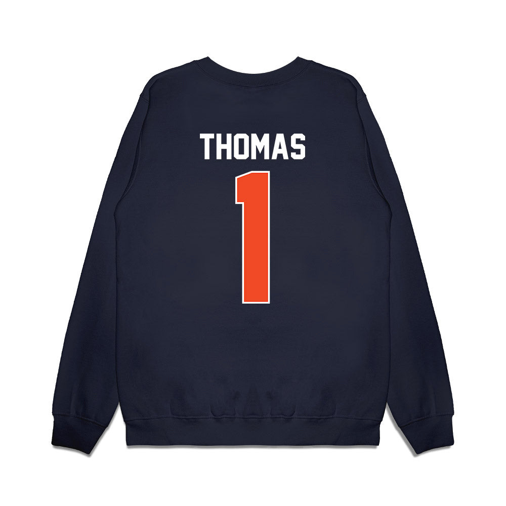Virginia - NCAA Men's Basketball : Malik Thomas - Vintage Shersey Premium Crewneck Sweatshirt-1
