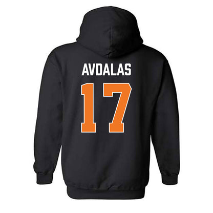 Virginia Tech - NCAA Men's Basketball : Neoklis Avdalas - Vintage Sports Shersey Hooded Sweatshirt-1