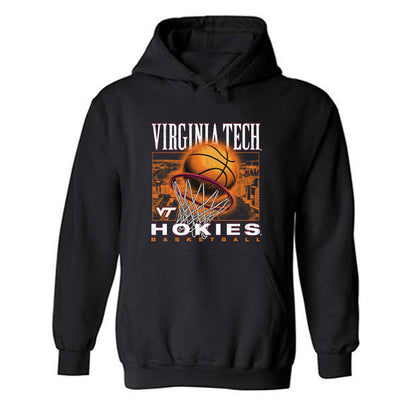 Virginia Tech - NCAA Men's Basketball : SinCere Jones - Vintage Sports Shersey Hooded Sweatshirt-0