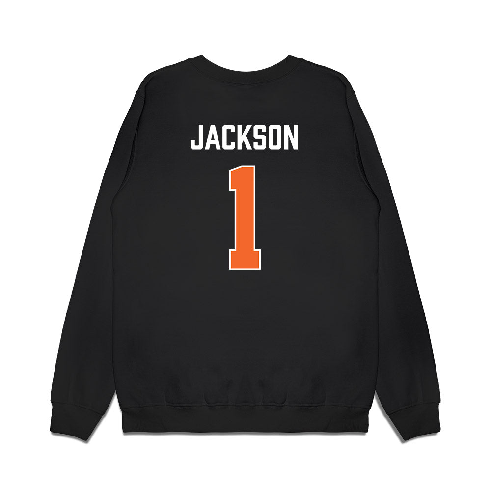 Clemson - NCAA Women's Basketball : Amaia Jackson - Vintage Shersey Premium Crewneck Sweatshirt-1