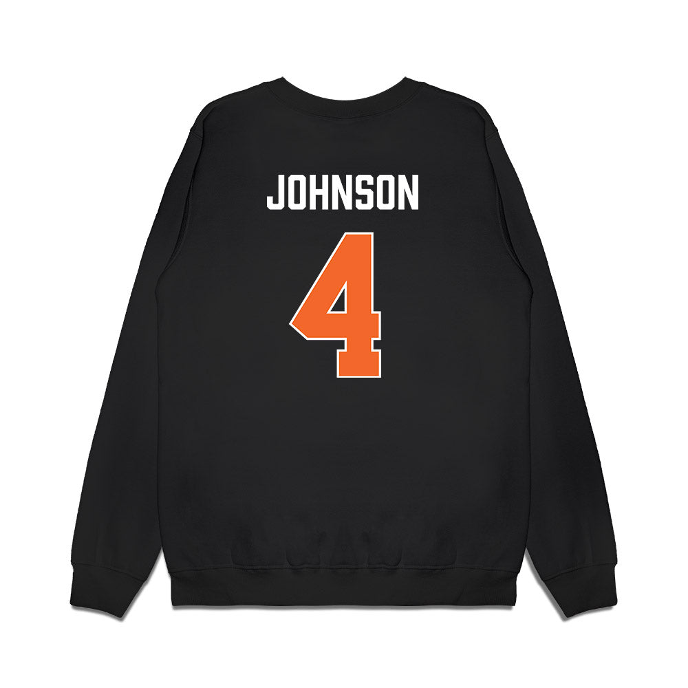 Clemson - NCAA Men's Basketball : Efrem Johnson - Vintage Shersey Premium Crewneck Sweatshirt-1