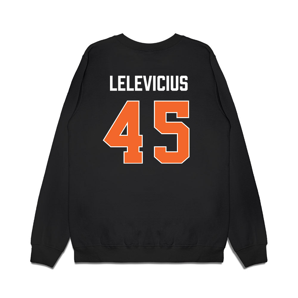 Clemson - NCAA Men's Basketball : Liutauras Lelevicius - Vintage Shersey Premium Crewneck Sweatshirt-1