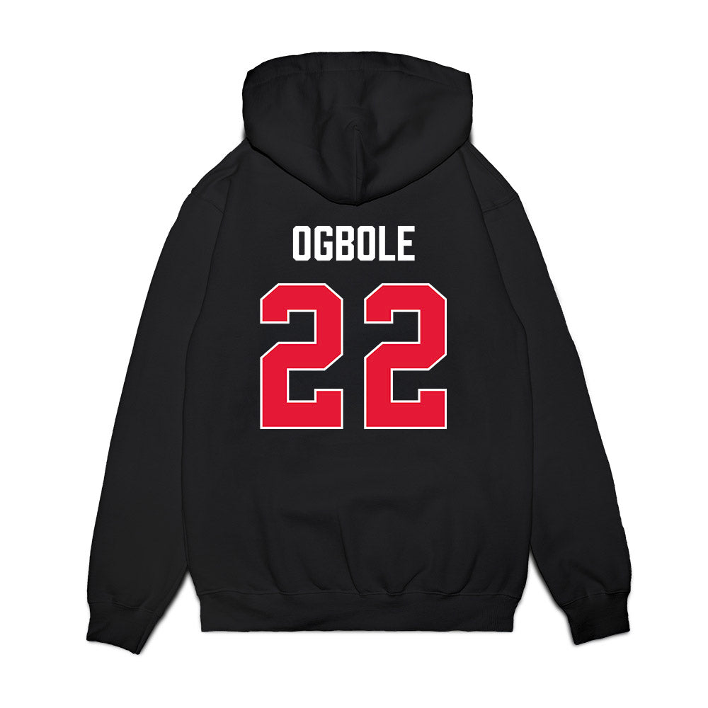 Rutgers - NCAA Men's Basketball : Emannuel Ogbole - Vintage Shersey Premium Hooded Sweatshirt-1