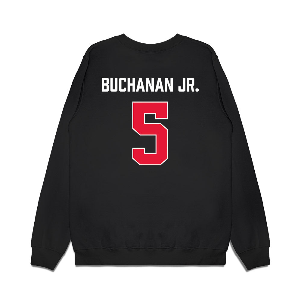 Rutgers - NCAA Men's Basketball : Darren Buchanan Jr. - Vintage Shersey Premium Crewneck Sweatshirt-1