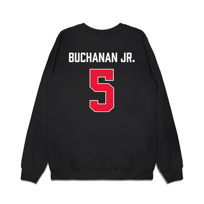 Rutgers - NCAA Men's Basketball : Darren Buchanan Jr. - Vintage Shersey Premium Crewneck Sweatshirt-1