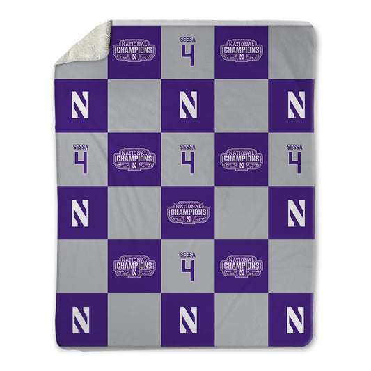 Northwestern - NCAA Women's Field Hockey : Ashley Sessa - NCAA® 2025 National Champions Blanket-0