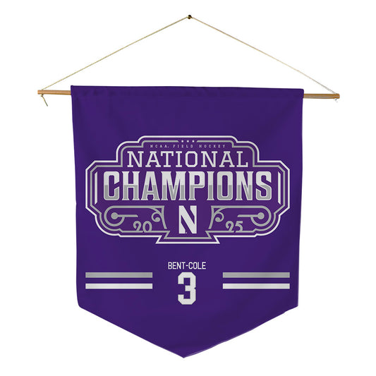 Northwestern - NCAA Women's Field Hockey : Olivia Bent-Cole - NCAA National Champions Pennant - 18" x 21"-0