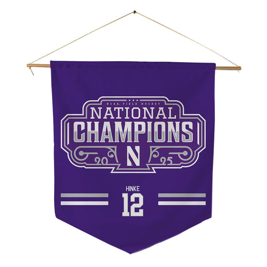 Northwestern - NCAA Women's Field Hockey : Greta Hinke - NCAA National Champions Pennant - 18" x 21"-0