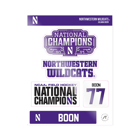 Northwestern - NCAA Women's Field Hockey : Juliana Boon - NCAA® 2025 National Champions Sticker Sheet-0